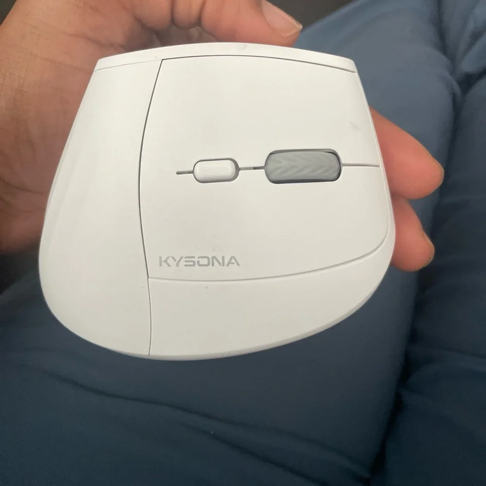 White Ergonomic Wireless Mouse